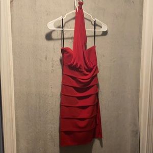 Sexy strapless red dress